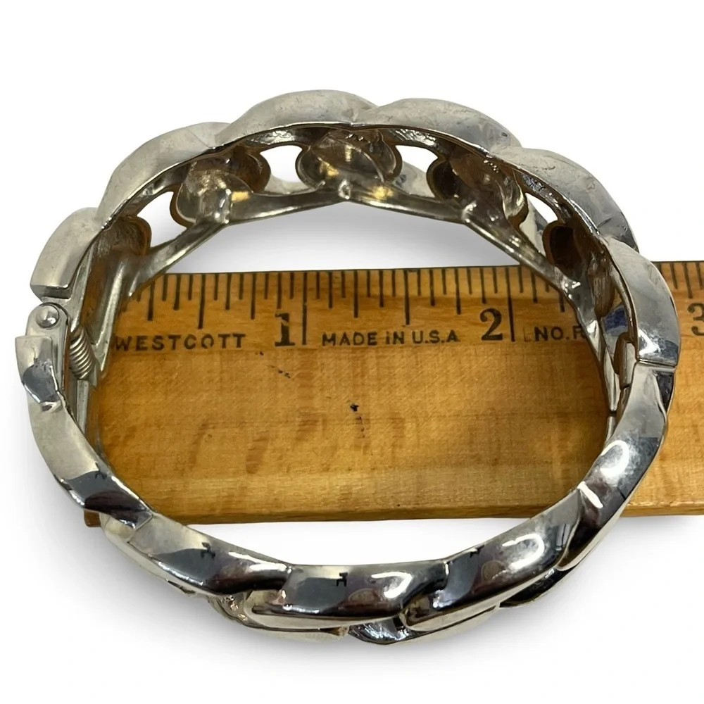 Silver Chain Link Hinge Bracelet